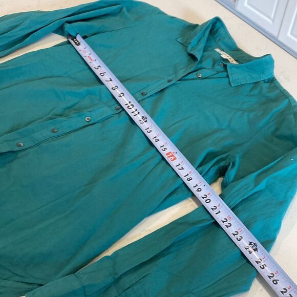 Xirena Blue Teal 100% Cotton Long Sleeve Beau Button Down Shirt Lightweight S - Picture 11 of 11